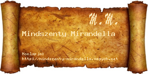 Mindszenty Mirandella névjegykártya